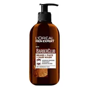 3x L'Oréal Men Expert BarberClub Baard Gezicht & Haar 3-in-1 Wash 200 ml