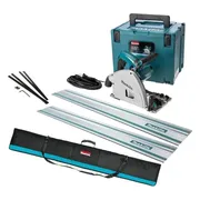 Makita SP6000J1X2 Invalcirkelzaag 230V in Mbox + 2x Geleiderail 1500mm + Foudraal + Koppelstripset