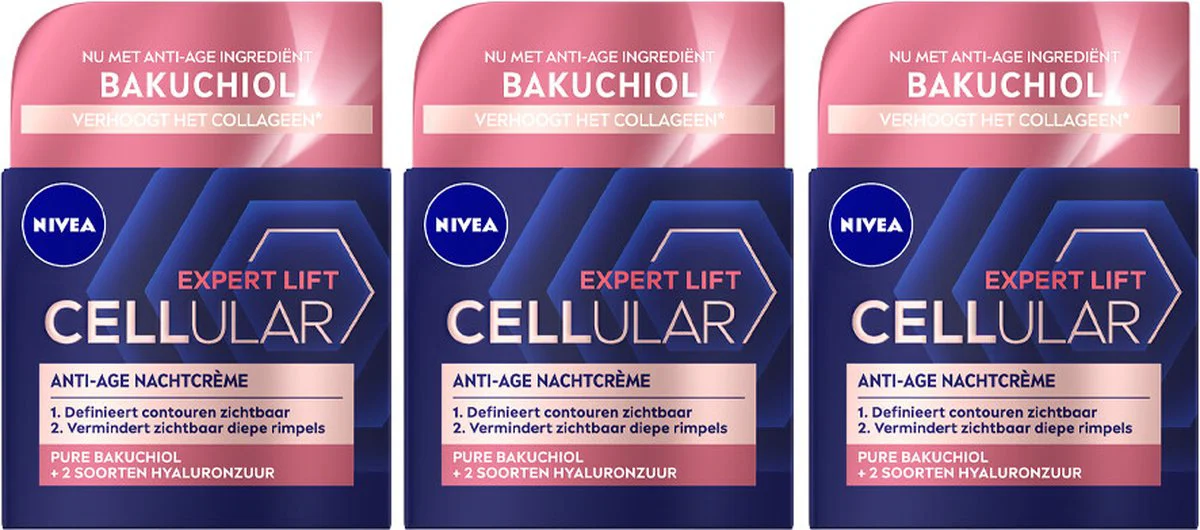 3x NIVEA Cellular Filler Nachtcrème Elasticity 50 ml