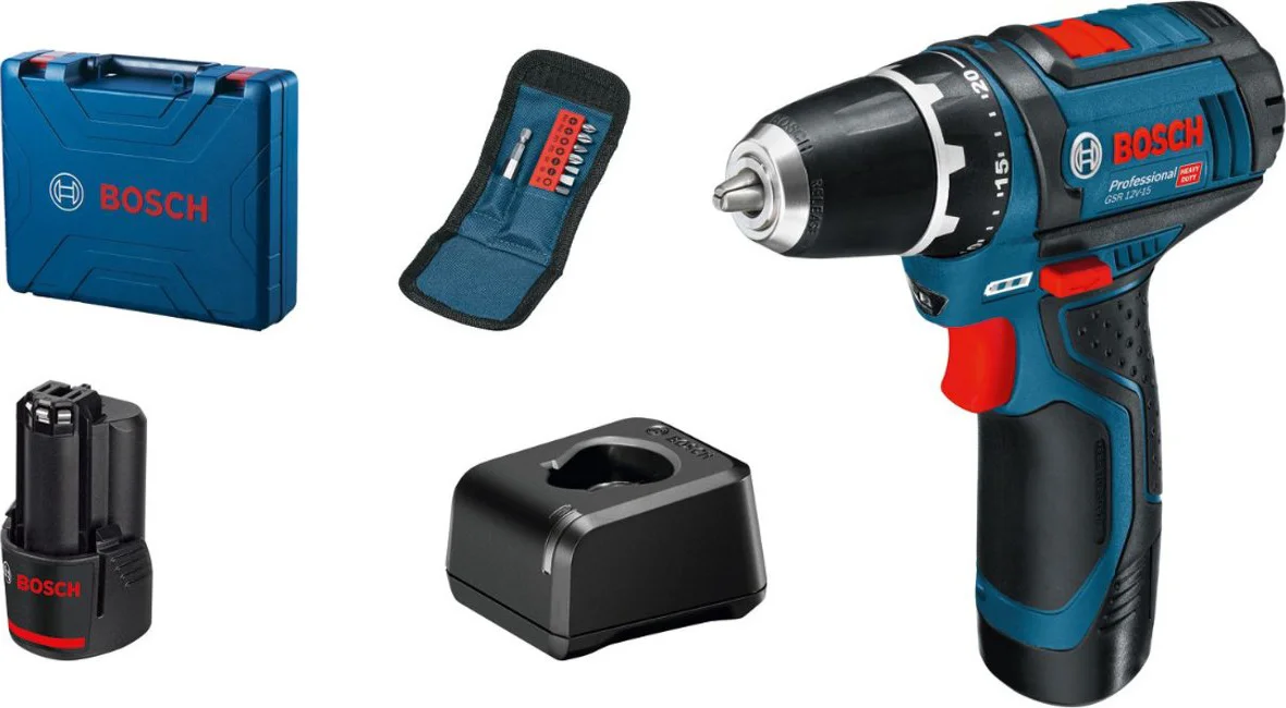 Bosch Professional GSR 12V-15 Accu schroefboormachine 12V 2.0Ah in koffer - 060186810G