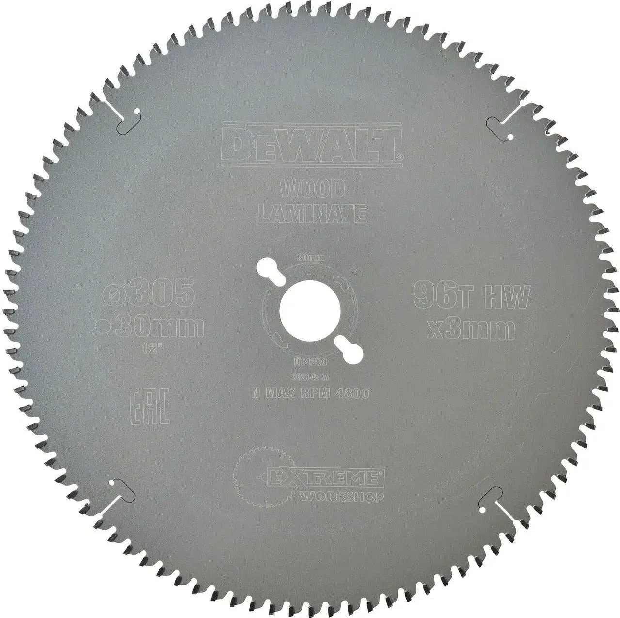 DeWALT Cirkelzaagblad voor Laminaat | Extreme | Ø 305mm Asgat 30mm 96T - DT4290-QZ