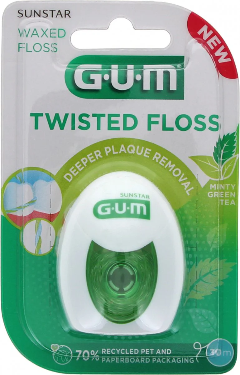 GUM Twisted Floss Minty Green Tea
