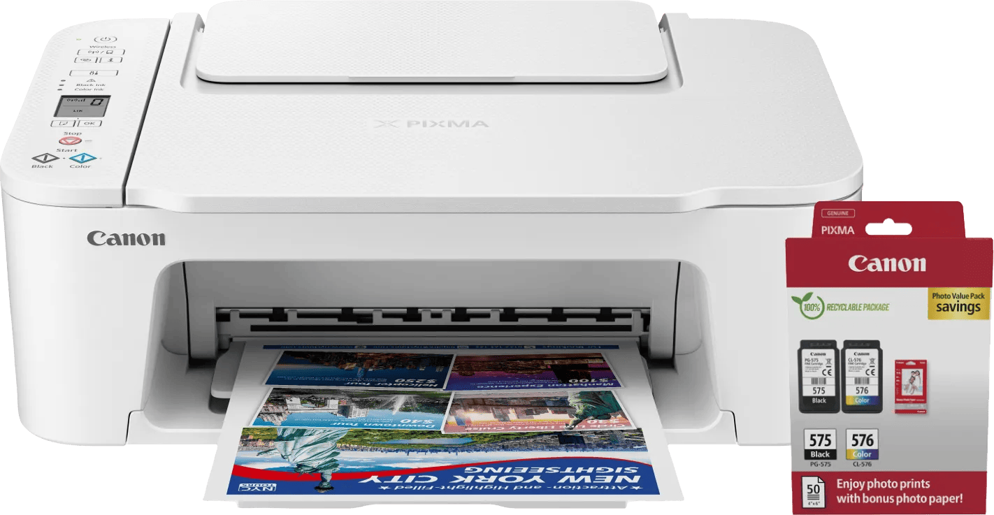 Canon PIXMA TS3751i + 1 set extra cartridges + fotopapier