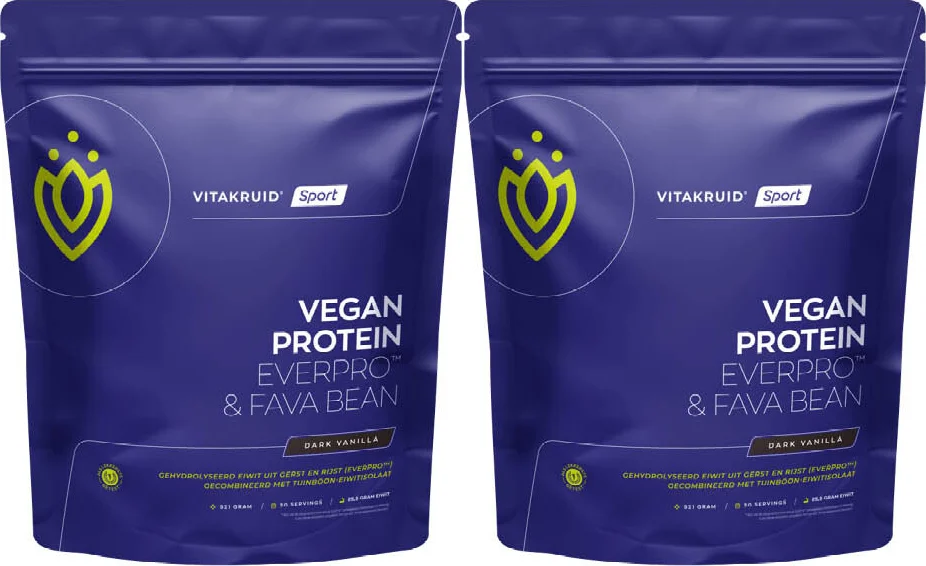 2x Vitakruid Vegan Protein EverPro & Fava Bean Soft Vanilla 921 gr