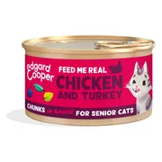 Edgard & Cooper Kattenvoer Senior Chunks Kip - Kalkoen 85 gr
