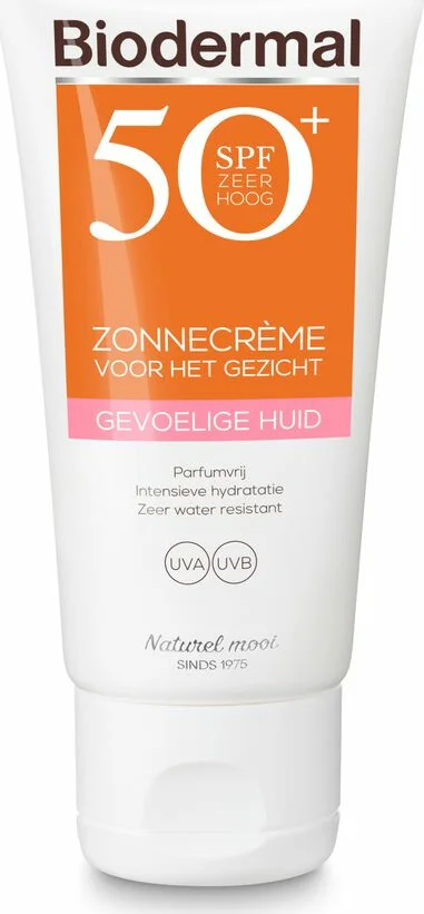 3x Biodermal Gevoelige Huid Zonnecrème Gezicht SPF 50+ 50 ml