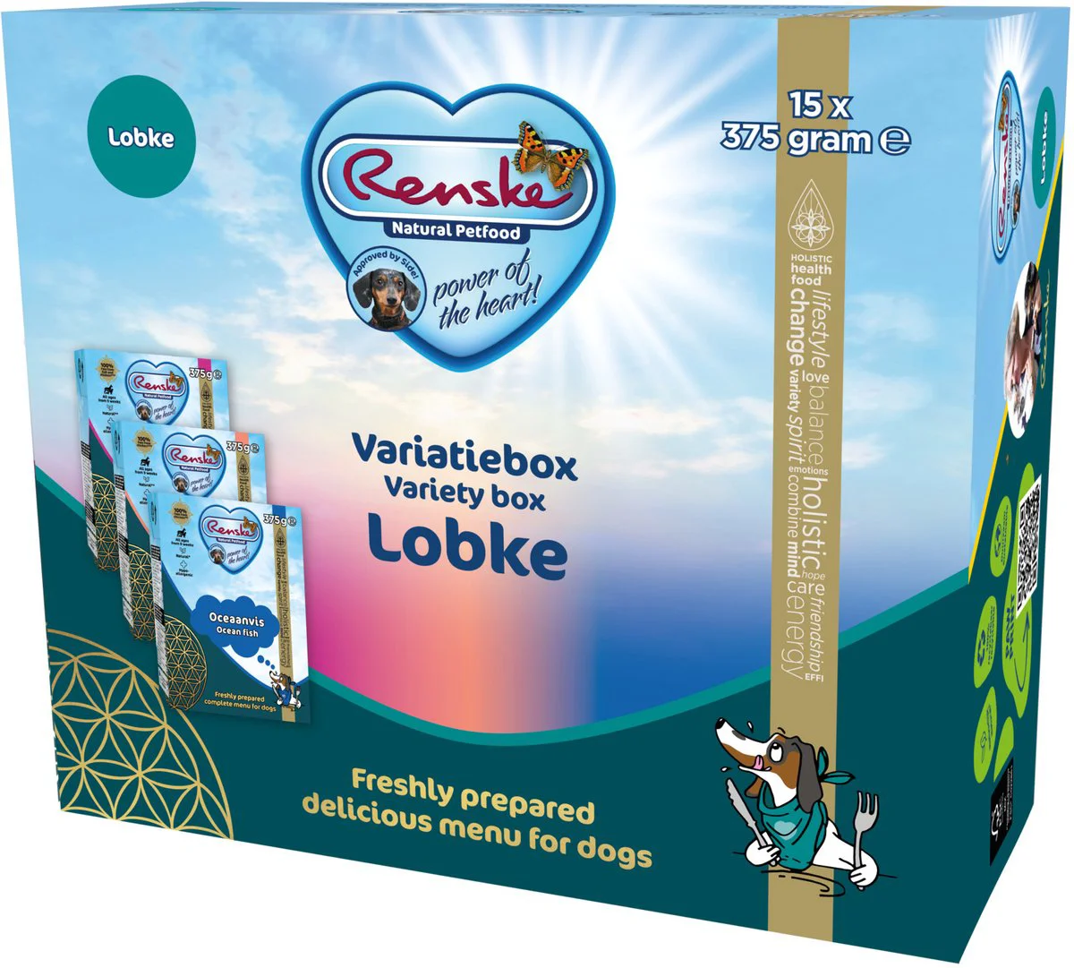 Renske Vers Variatiebox Hondenvoer Nat Lobke 15 x 375 gr