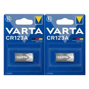 2x Varta Lithium Batterijen Cylindrical CR123A