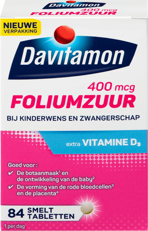 4x Davitamon Foliumzuur 84 smelttabletten