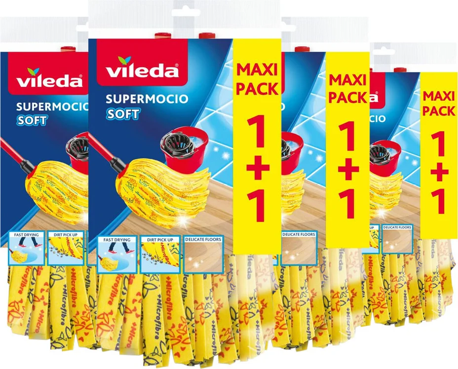 4x Vileda SuperMocio Soft Navulling 2 stuks
