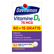 Davitamon Vitamine D3 75mcg Hoog Gedoseerd 75 smelttabletten