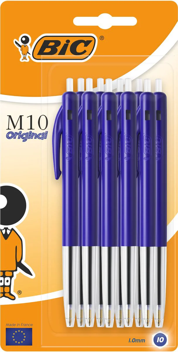 BIC M10 Original - Balpennen - Pen - Uitschuifbaar - Klikmechanisme - Balpen - Pennen - 10 Stuks