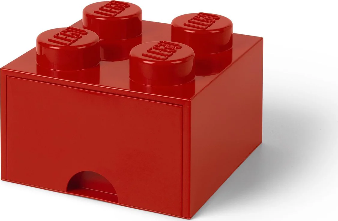LEGO Rode opbergsteen met 4 noppen