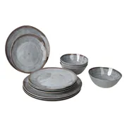 Bo-Camp - Servies - Halo - 12 Stuks - Grijs