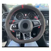 Stuur Hoes Alcantara Geschikt Voor VW Golf 7 Golf 7.5 Polo 6C GTI GTD TSI R LINE TCR Suede Rode Sticksels Clubsport Look 12 o'clock Stripe