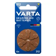 10x Varta Gehoorbatterij Gehoorapparaat 312 Blister 6 stuks