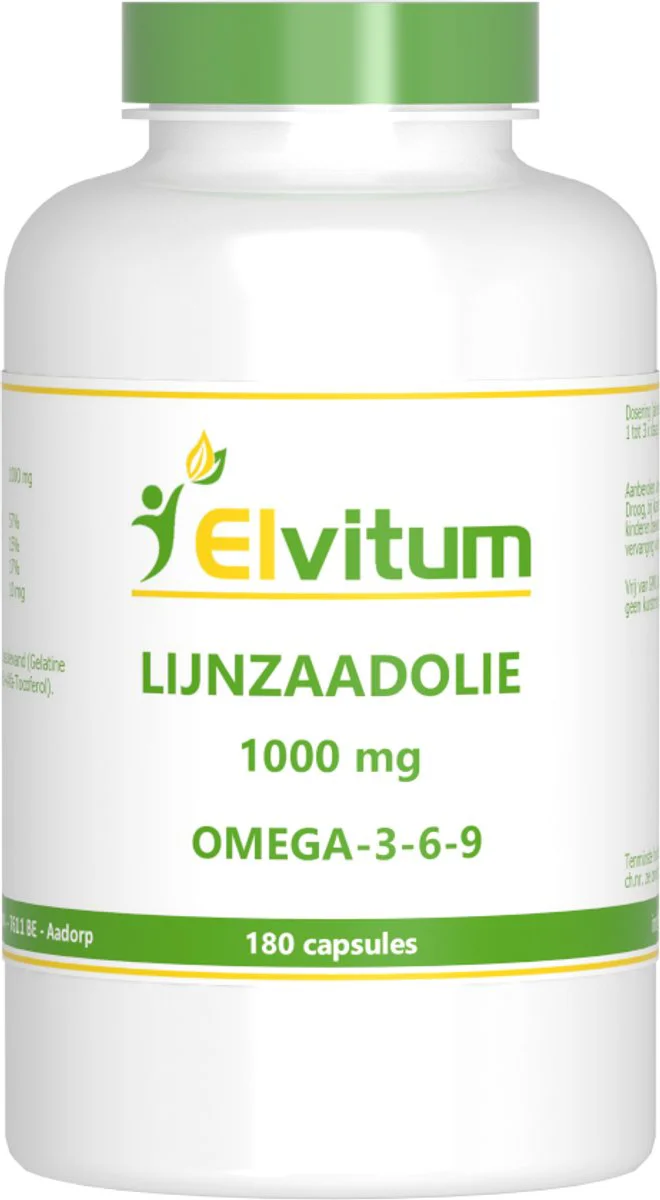 Elvitum Lijnzaadolie 1000mg Omega-3-6-9 Capsules 180CP