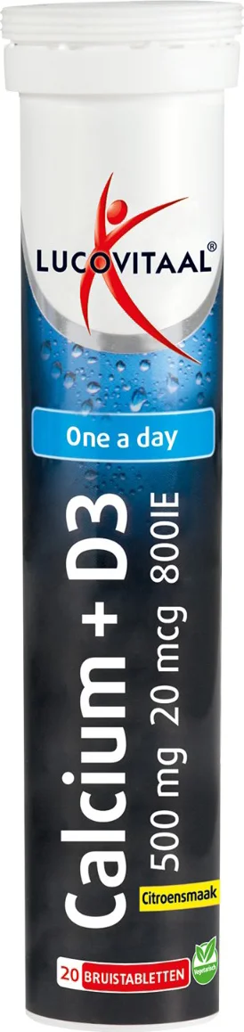 Lucovitaal Calcium 500mg + D3 Citroensmaak 20 bruistabletten