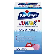 Davitamon Junior 3+ Kauwvitamines Framboos 120 kauwtabletten