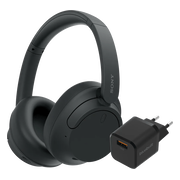 Sony WH-CH720N Zwart + BlueBuilt Quick Charge Oplader met Usb A Poort 18W Zwart