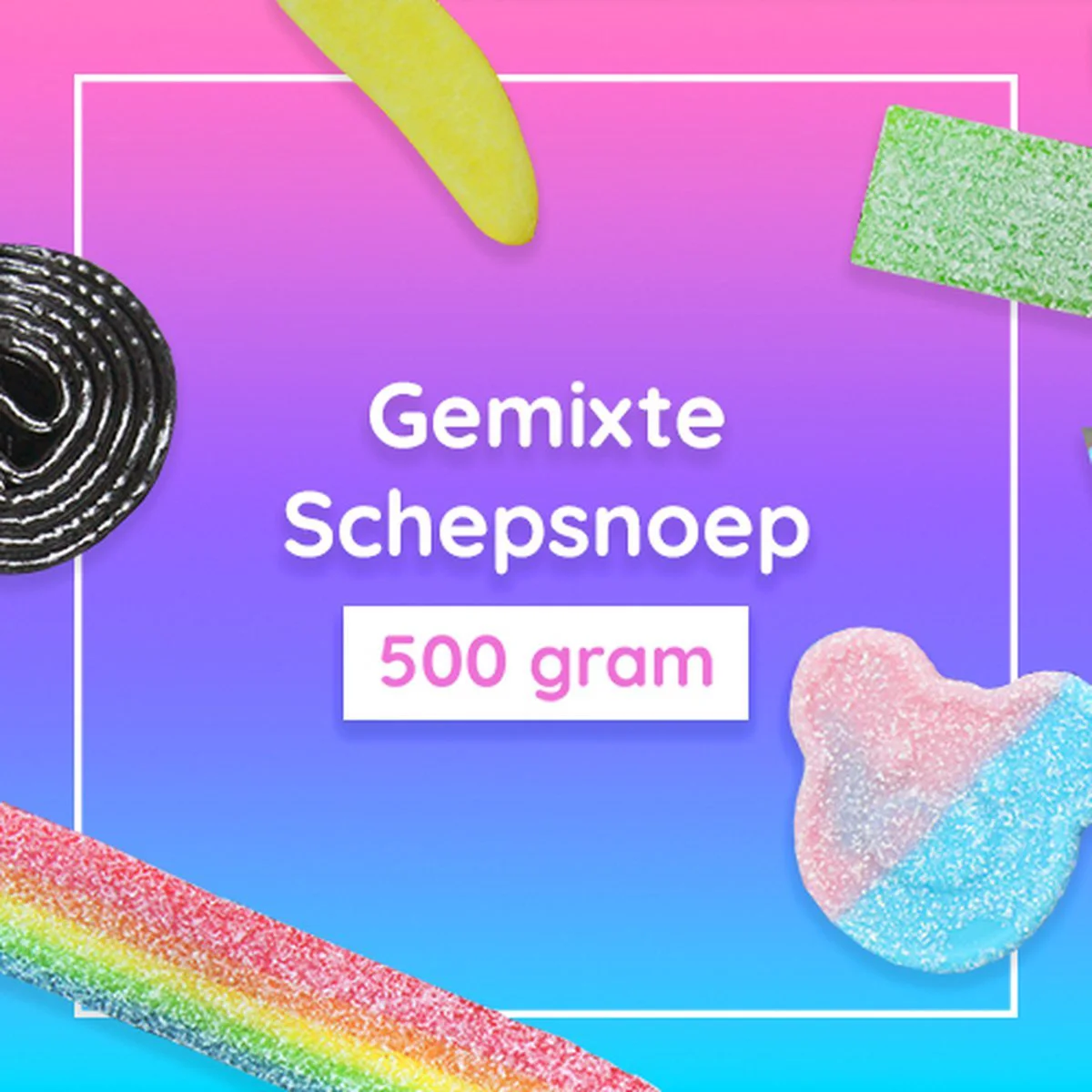 Mijn Snoepgoed - Gemixte Snoepjes - 500 Gram - Tiktok Trend - Zoet Zuur - Hard en Zacht - Schepsnoep - Snoepgoed - Snoep - Cadeautje - Geschenk - Voor Hem - Voor Haar