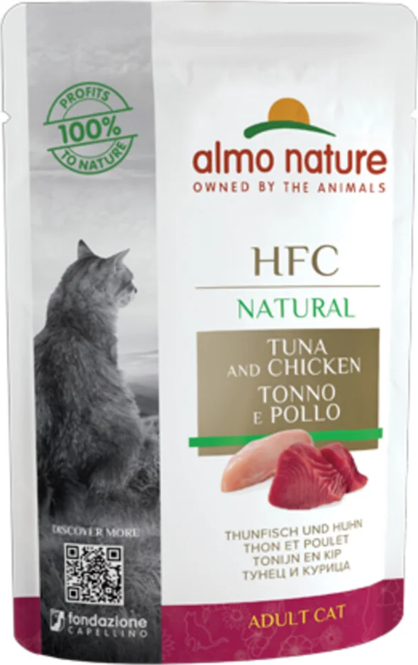 48x Almo Nature HFC Natural Kattenvoer Nat Tonijn & Kip 55 gr