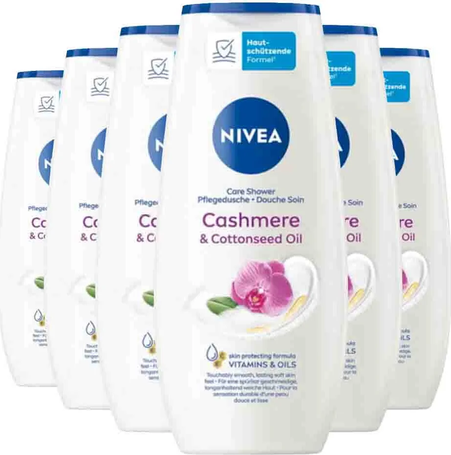 6x NIVEA Douchecrème Cashmere & Cotton Seed Oil 250 ml