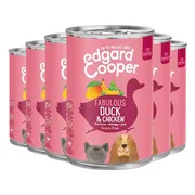 6x Edgard & Cooper Blik Vers Vlees Puppy Hondenvoer Eend - Kip 400 gr