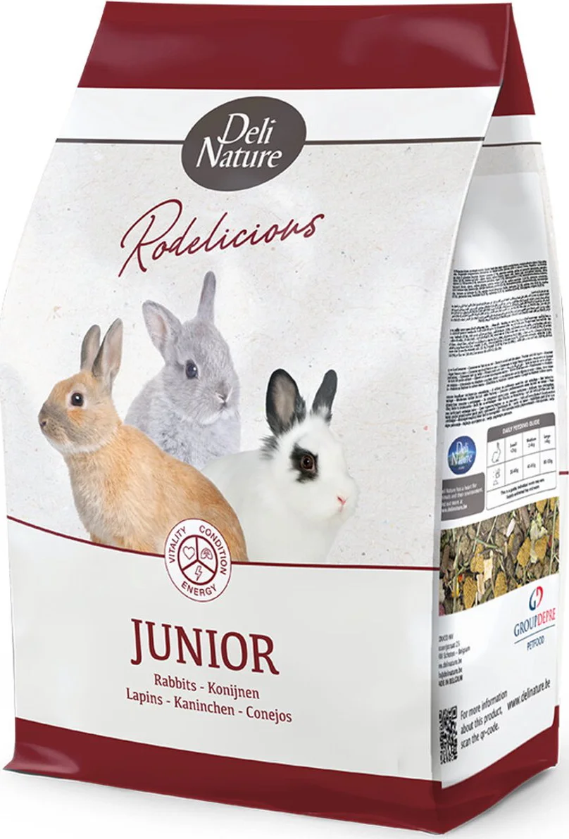 4x Deli Nature Konijnenvoer Rodelicious Junior 2,5 kg