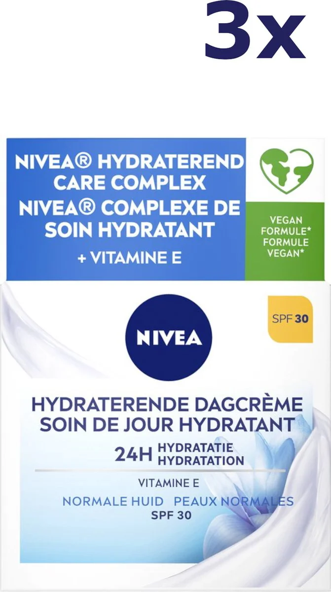 3x NIVEA Dagcrème Hydraterend SPF30 50 ml