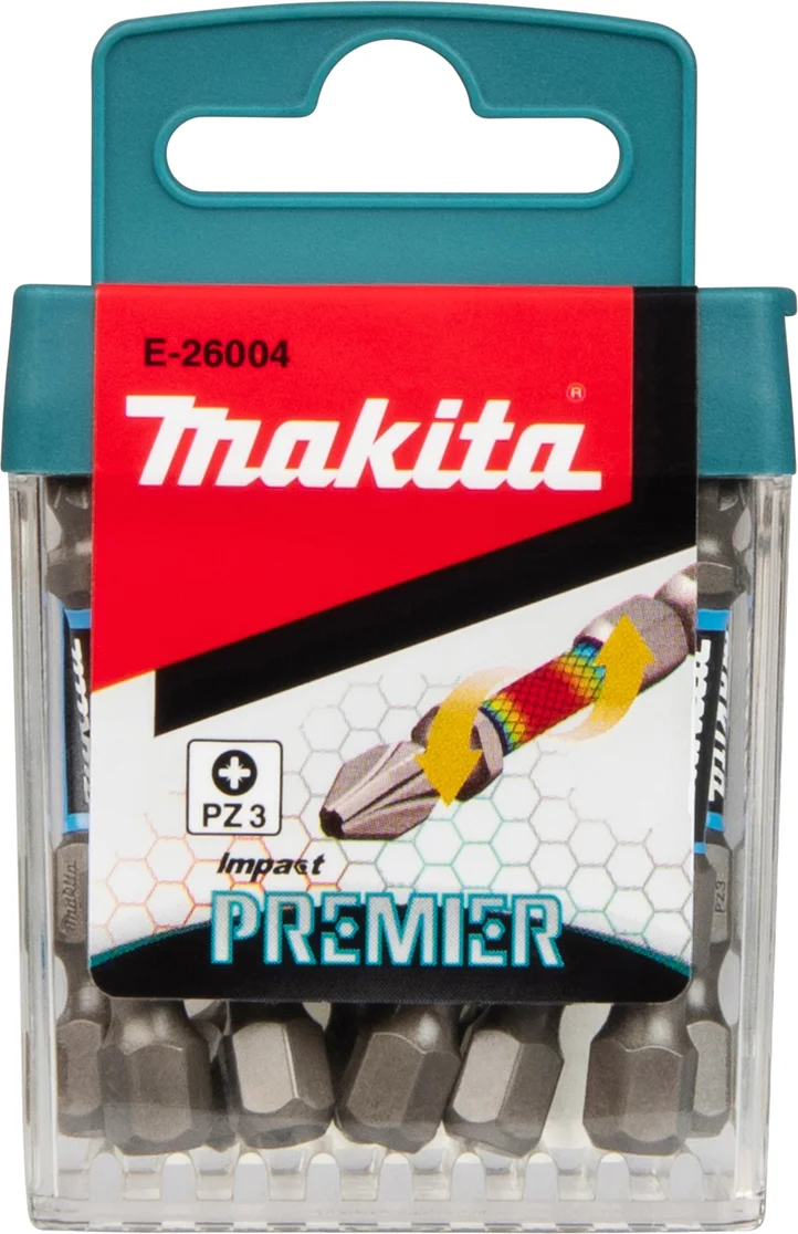 Makita E-26004 Impact Premier Slagschroefbit PZ3 x 50 mm 10 stuks