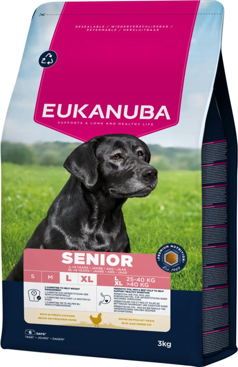 3x Eukanuba Hondenvoer Droog Life Care Dog Senior Large Kip 3 kg