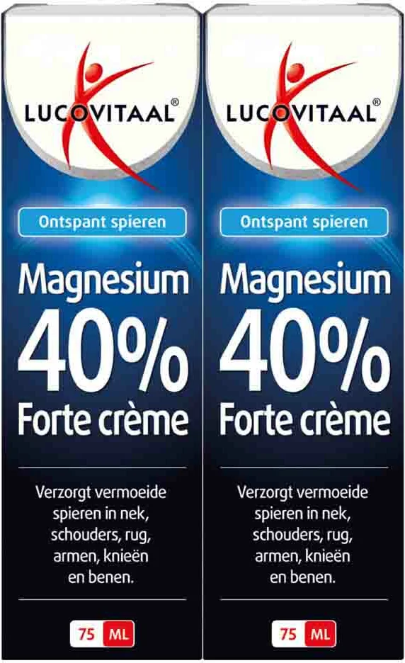 2x Lucovitaal Magnesium 40% Forte Crème 75 ml