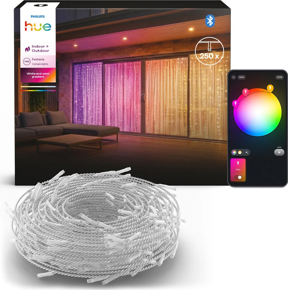 Philips Hue LED Lichtgordijn 1,35 x 2 meter