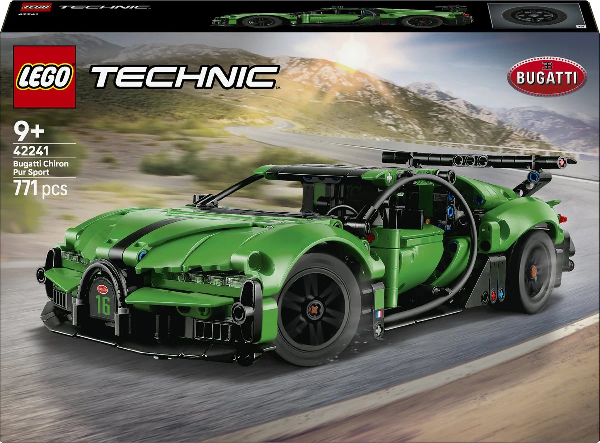LEGO Technic Groene Bugatti Chiron Pur Sport hypercar 42241