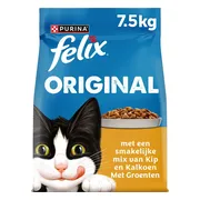 Felix Original Kattenvoer met Kip, Kalkoen en Groenten 7,5 kg