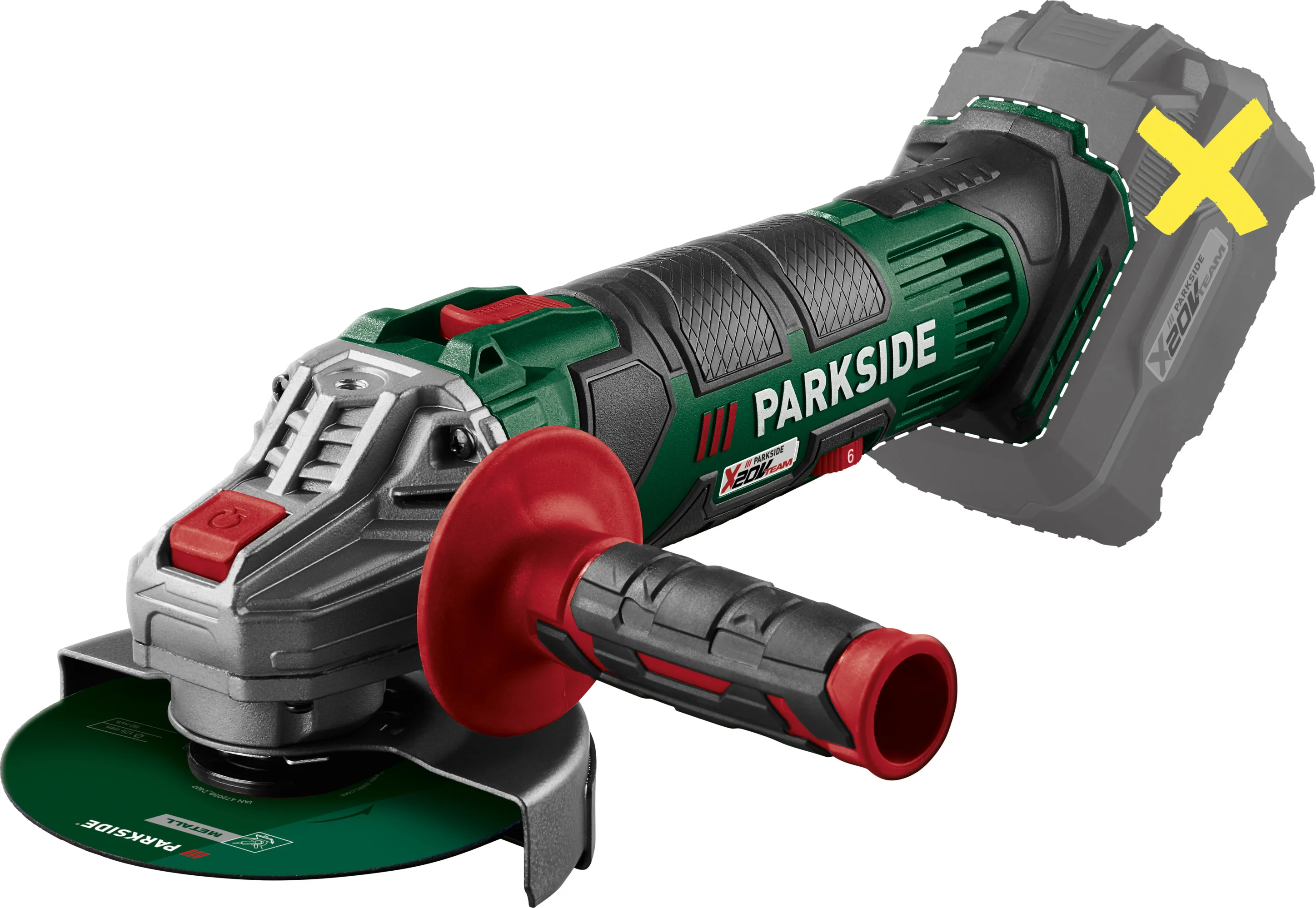 PARKSIDE Accu-haakse slijper 20 V zonder accu en lader