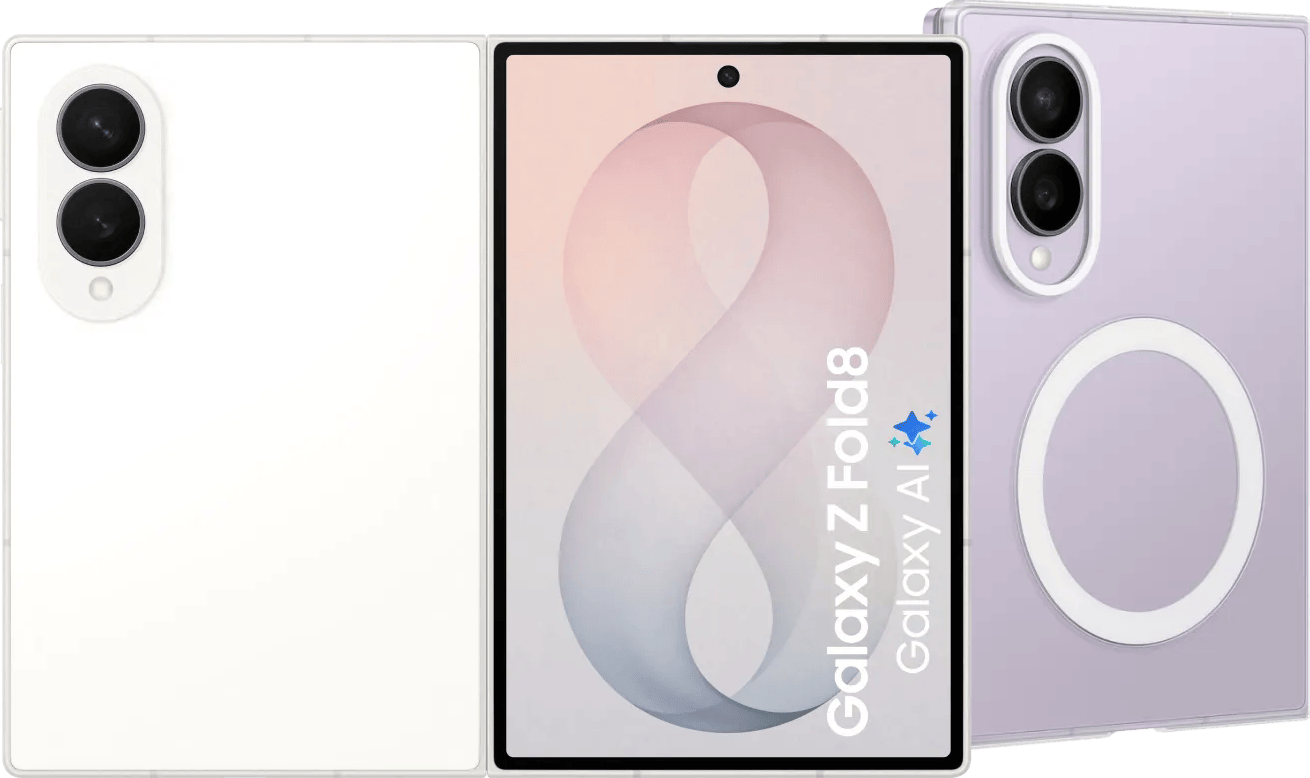 Samsung Galaxy Z Fold 8 512GB Wit 5G + Samsung Back Cover met Magneet Transparant