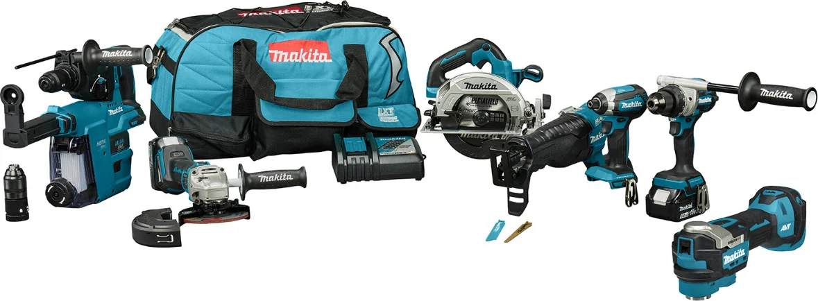 Makita DLX7031TX1 Accu combiset 7-delig 18V 5.0Ah in tas
