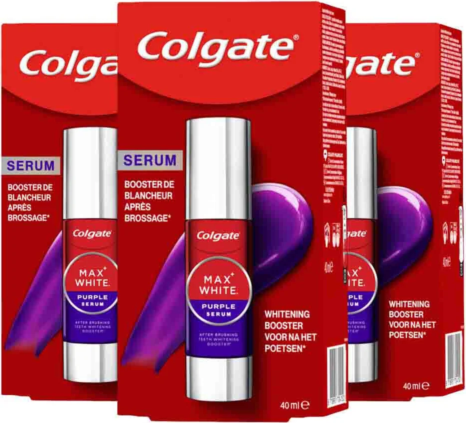 3x Colgate Max White Purple Serum