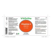 Vitortho Vitamine A 4000ie Capsules 120VCP