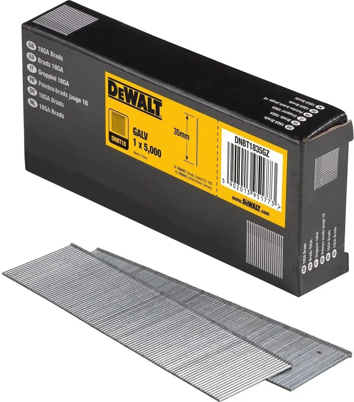 DeWALT DNBT1835GZ 1.25x35mm VE=5000 18 Gauge GAL Spijkers