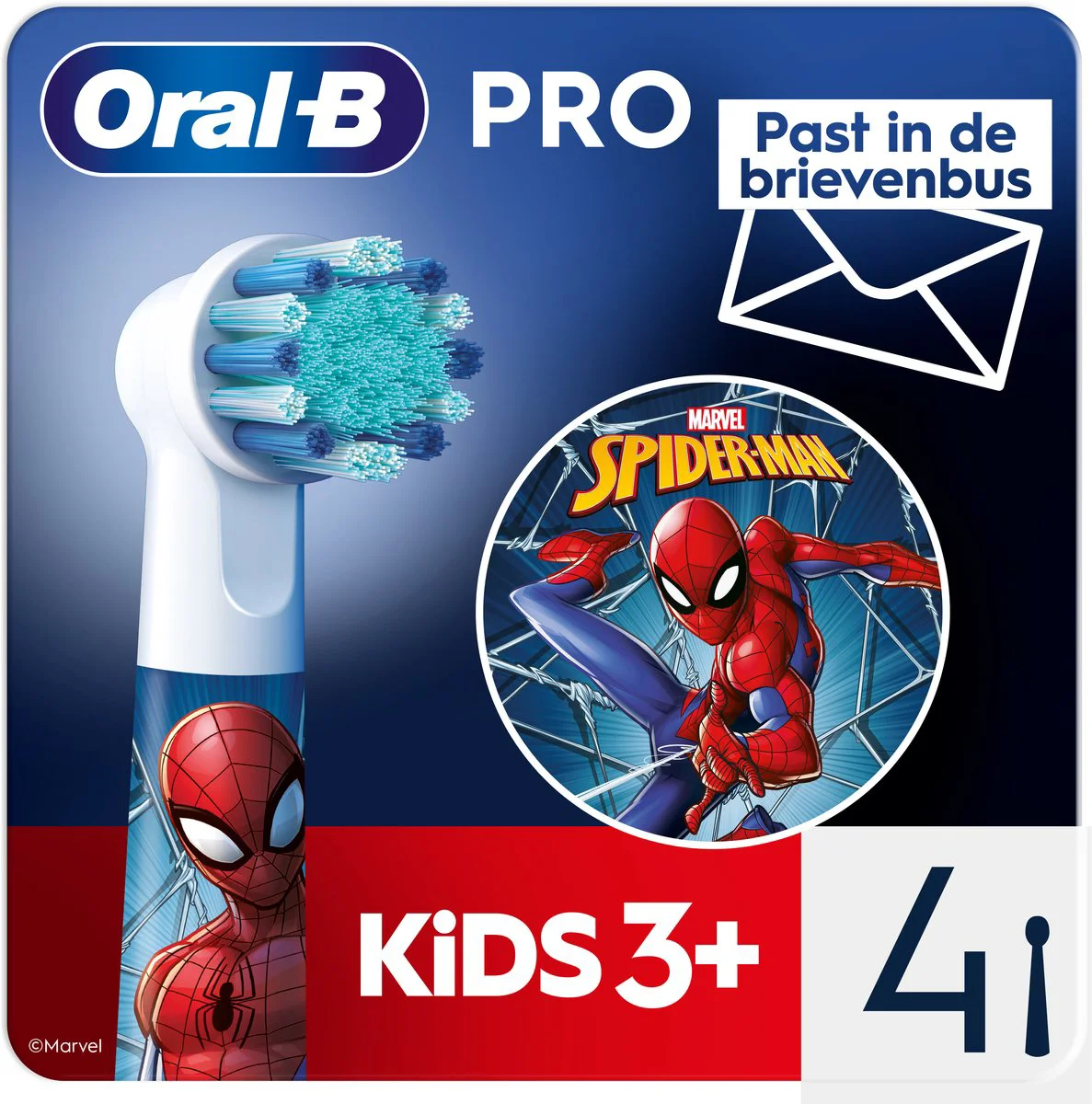 Oral-B Pro Kids 3+ Marvel Spiderman Opzetborstels 4ST