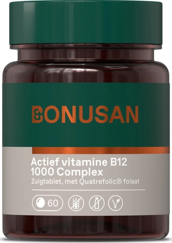 Bonusan Actief vitamine B12 1000 Complex Zuigtabletten 60ZTB