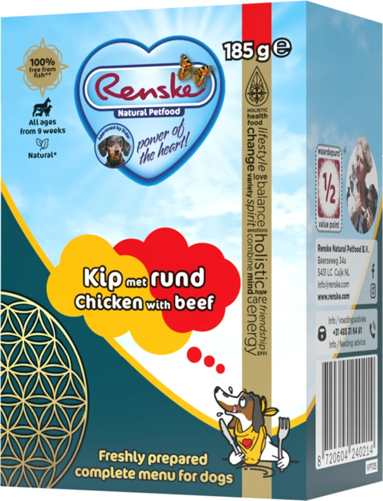 Renske Vers Puppy Tetra Hondenvoer Nat Kip met Rund 185 gr