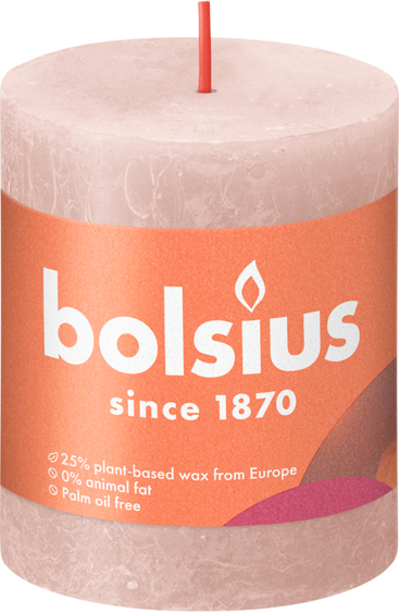 Bolsius Rustiek Stompkaars Misty Pink 80/68