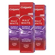 3x Colgate Tandpasta Max White Purple Reveal 75 ml