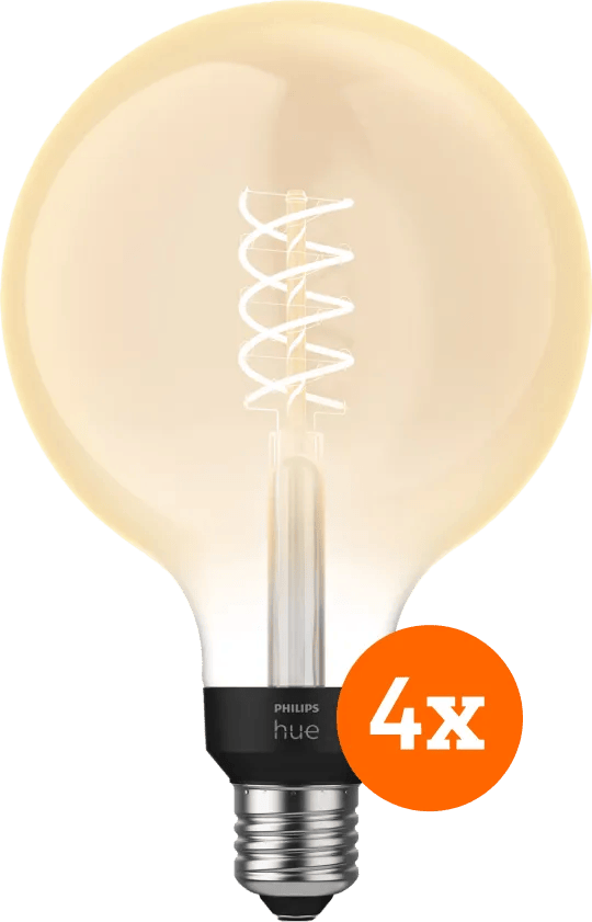 Philips Hue Filamentlamp White Globe XL E27 - 2023 - 4-pack