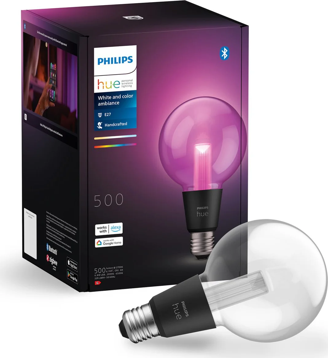 Philips Hue Lightguide Globe White and Color E27