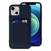 Geschikt voor iPhone 13 Hoesje Pasjeshouder Case Blauw